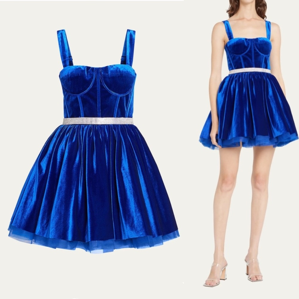 Bronx and Banco Mademoiselle Embellished Velvet Mini Dress